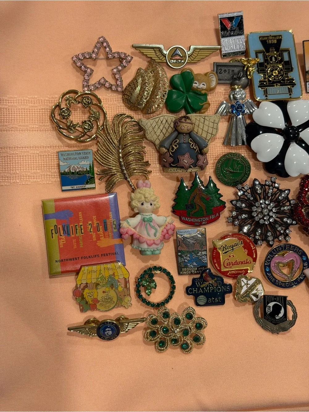 Vintage-Inspired Assorted Enamel and Rhinestone Brooch Collection -